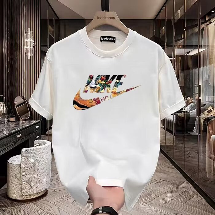 White Graphic T-Shirt Men Summer Stylish Retro