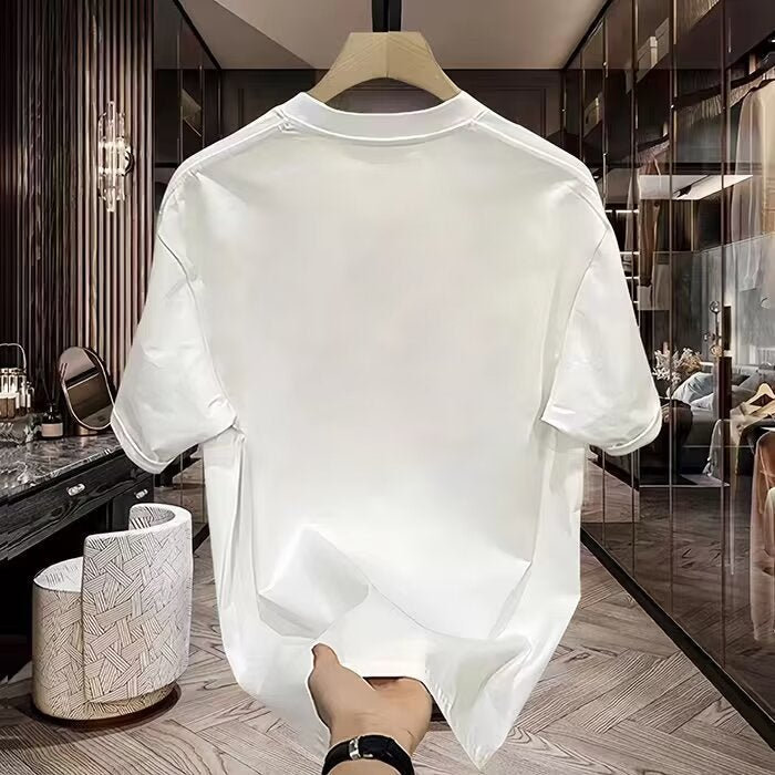 White Graphic T-Shirt Men Summer Stylish Retro