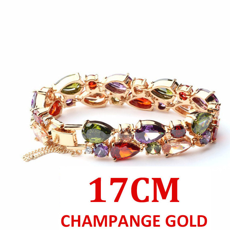 Rainbow Zircon Bracelet Rose Gold Pakistani Women