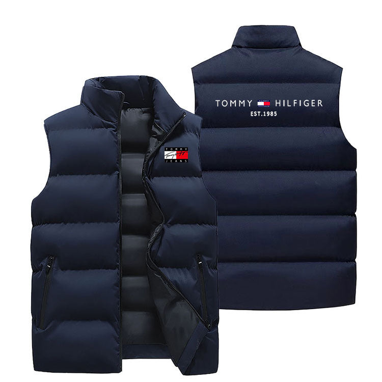 Men Black Tommy Hilfiger Down Vest Winter