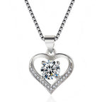 Silver Heart Pendant Necklace Korean Style Daily Wear
