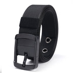 Men Tactical Nylon Belt Olive Black Rotating Buckle