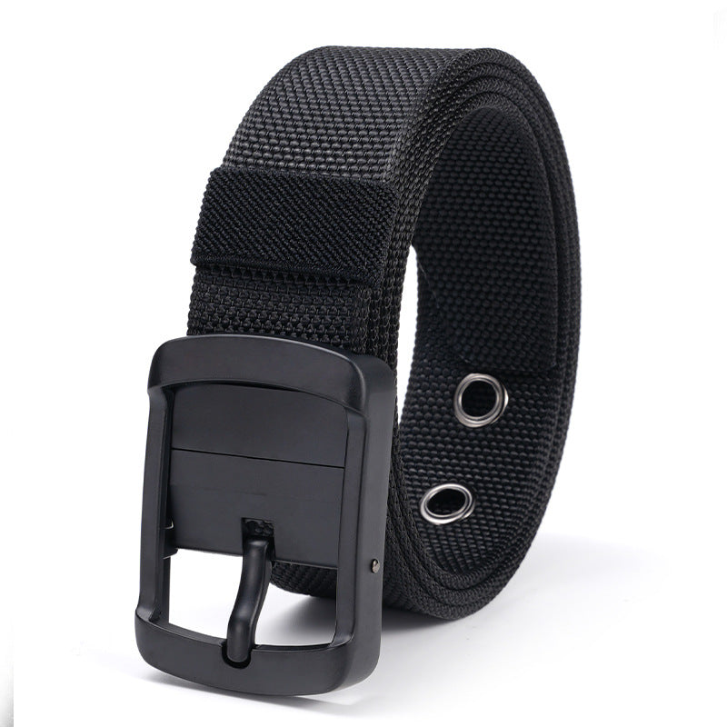 Men Tactical Nylon Belt Olive Black Rotating Buckle
