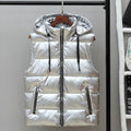 Men's Silver Hooded Puffer Vest Winter Warmth Pakistan
