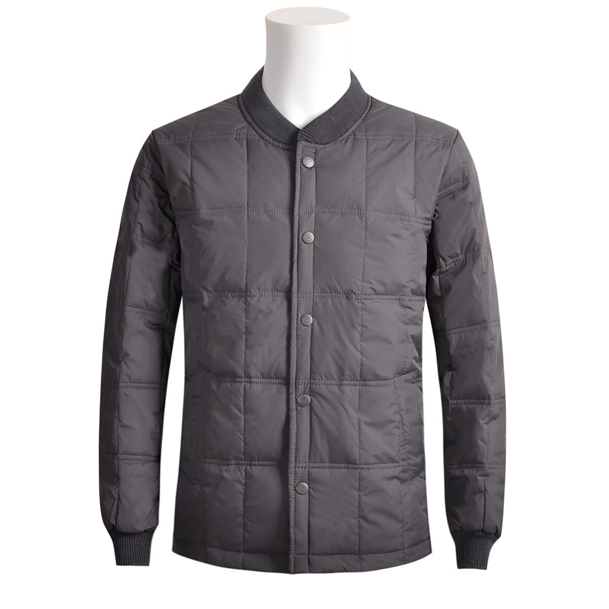 Men's Navy Quilted Down Jacket Premium Warm Outerwear