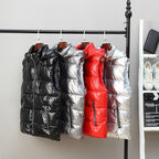 Men's Silver Hooded Puffer Vest Winter Warmth Pakistan