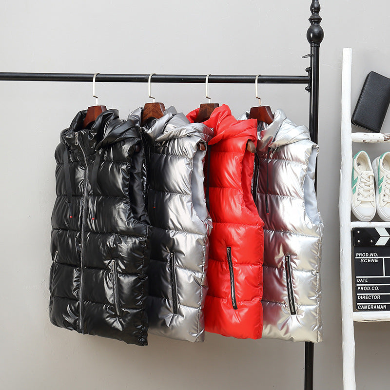 Men's Silver Hooded Puffer Vest Winter Warmth Pakistan