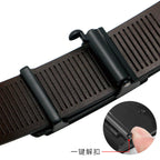 Men's Automatic Buckle Leather Belt Black