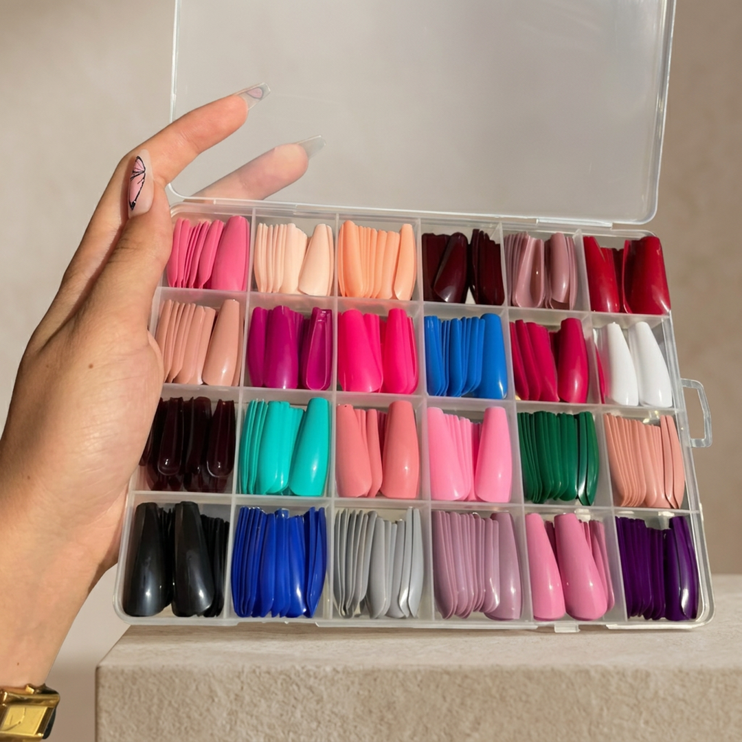 Multicolor Fake Nails Pack of 576 ABS Plastic
